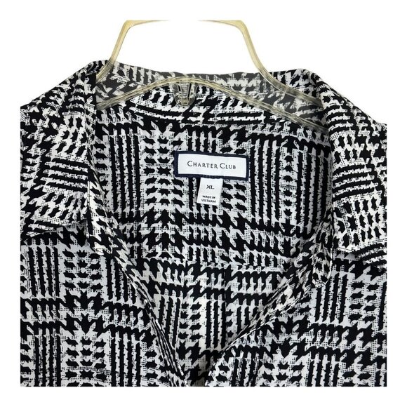 Charter Club Women's Blouse Print Black/White Size Xl Sku 2364 - Picture 14 of 16